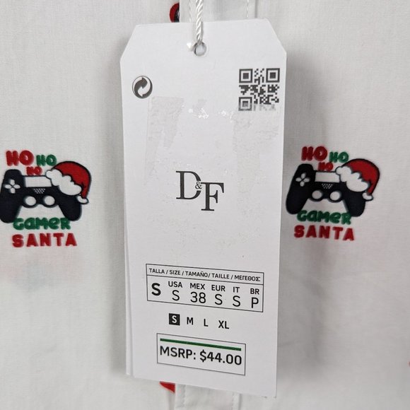 Denim & Flower* Men's Short Sleeve Button Down Curved Hem Shirt~ Size Small - Picture 4 of 14